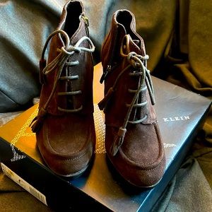 Anne Klein Brown Suede Booties